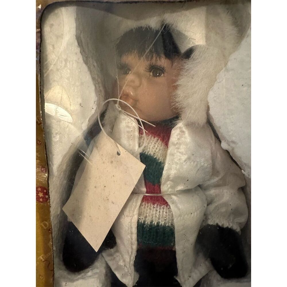 Dillard's Christmas Porcelain Doll 16" Standard Festive Design in Box - Picture 2 of 3